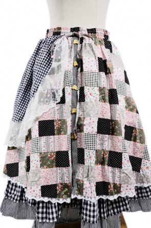 Beautiful Floral Double-Layer Terylene Lace Trim Lolita Skirt LS005