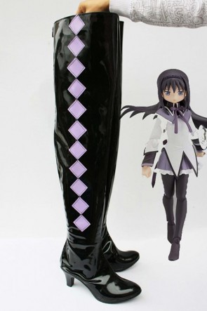 Puella Magi Madoka Magica Anime Akemi Homura Cosplay Shoes Boots Custom-Made AC00458