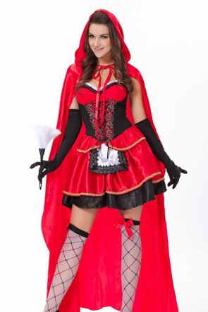 Sexy Little Red Riding Hood Adult Halloween Princess Queen Dress Cosplay Costume FHC00390
