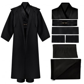 Star Wars Jedi Knight Anakin Skywalker Black Hooded Robe Halloween Cosplay Costume