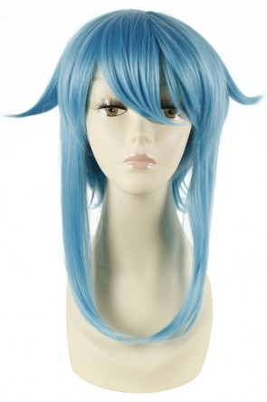 48CM Medium Sword Art Online Asada shino Blue Cosplay Wig CW00474