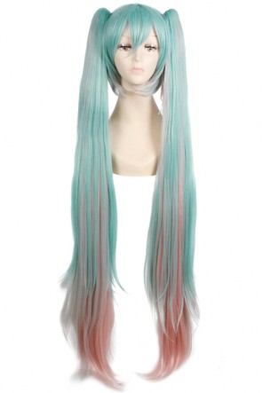 100CM Long VOCALOID Miku Sakura Straight Clip On Ponytails Wig AC00773