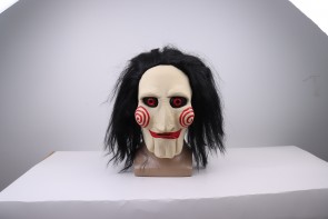 Horrible Halloween Saw Mask With Wig