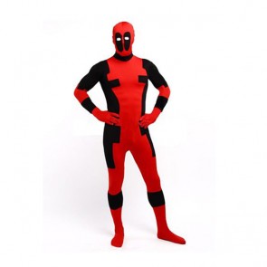 Fancy Catsuit Red Lycra Unisex Deadpool Cosplay Costume GC00323