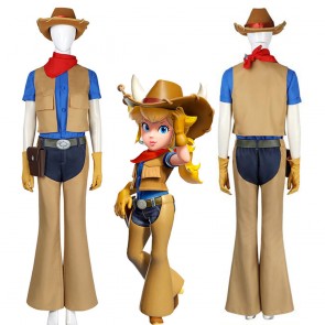 Cowgirl Princess Peach Showtime Halloween Cosplay Costume