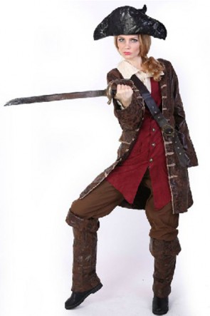 Cool And Handsome Cosplay Costume Pirate Of The Caribbean Six Piece Suit For Woman MC00104