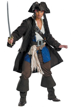 Cool Hot Pirate Of The Caribbean Costume Captain Jack Sparrow Suit MC00107