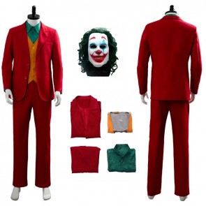 Joker 2019 Joaquin Phoenix Arthur Fleck Red Joker Cosplay Costume