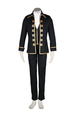 Gintama Earthworks Fourteen Lang Cosplay Costume Shinsengumi Uniform Black Uniform AC00189