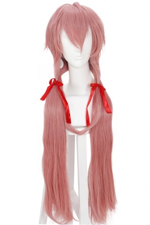 New Arrive 100CM Long Hot Pink The Future Diary Gasai Yuno+ Ribbons cosplay wigs AC001141