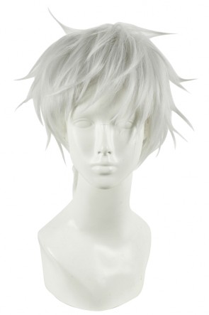 29CM Short White Touken Ranbu Online Nakigitsune Cosplay Wig CW00467