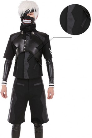Tokyo Ghouls II Ken Kaneki Cosplay Costume Leather Suit/Hooded Coat AC00357