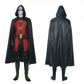 Teen Titans Damian Wayne Robin Halloween Cosplay Costume Full Suit