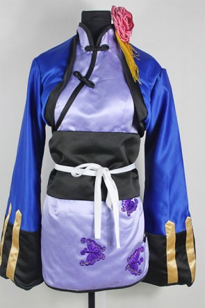 Black Butler Kuroshitsuji Ran mao Blue Cat Cheongsam Cosplay Costume AC00785