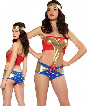With The Stars Printing Supergirl Costume Shorts And Sexy Fancy Dress Style MC00126